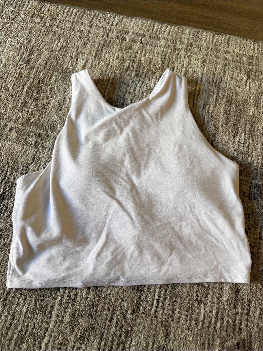 Athleta White Cropped Racerback Tank